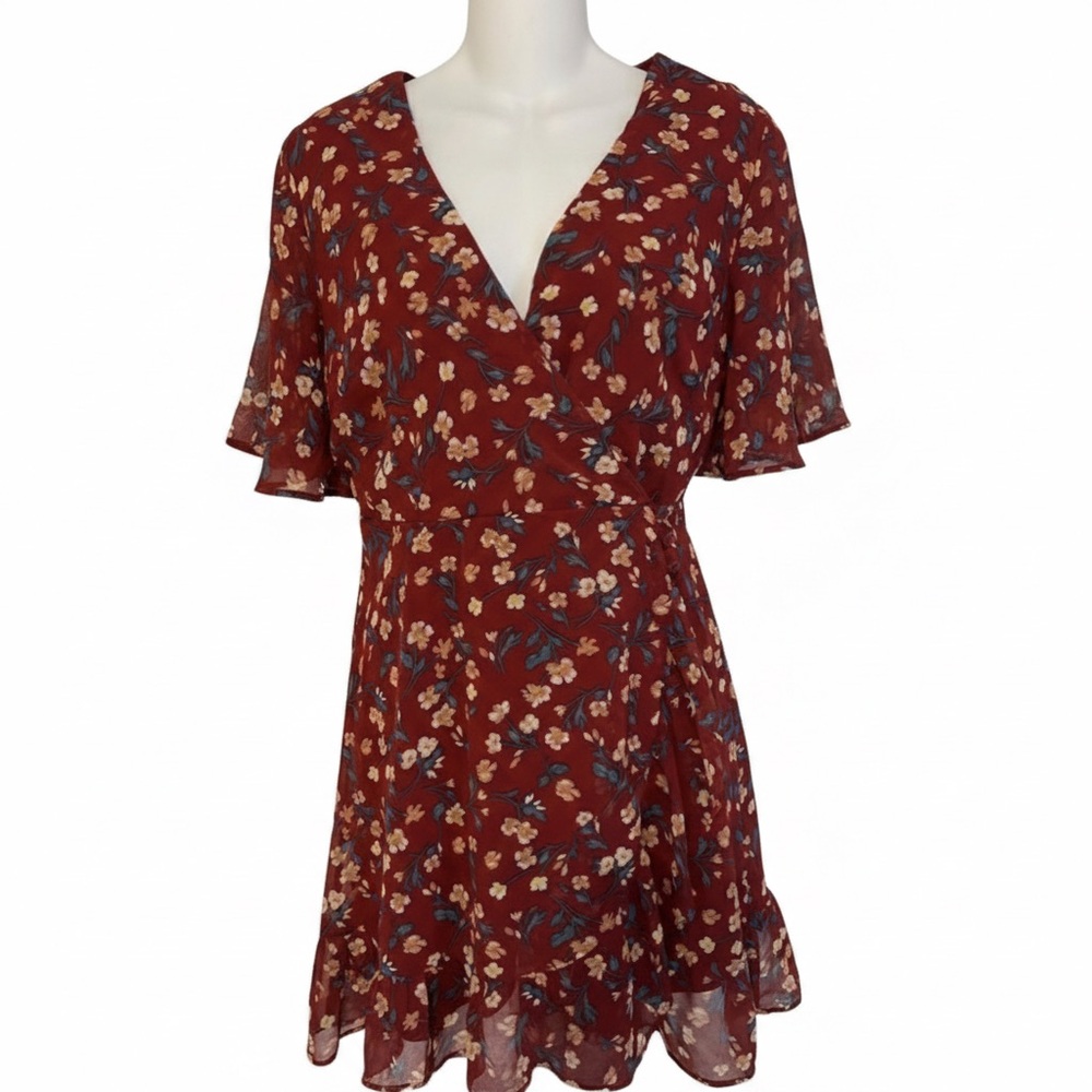 Francesca's Collections Red Floral Dress. Women's Size XXS